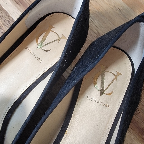 VC Signature Black Calf Hair Leather Tassel Loafers Size 8 - Picture 12 of 17